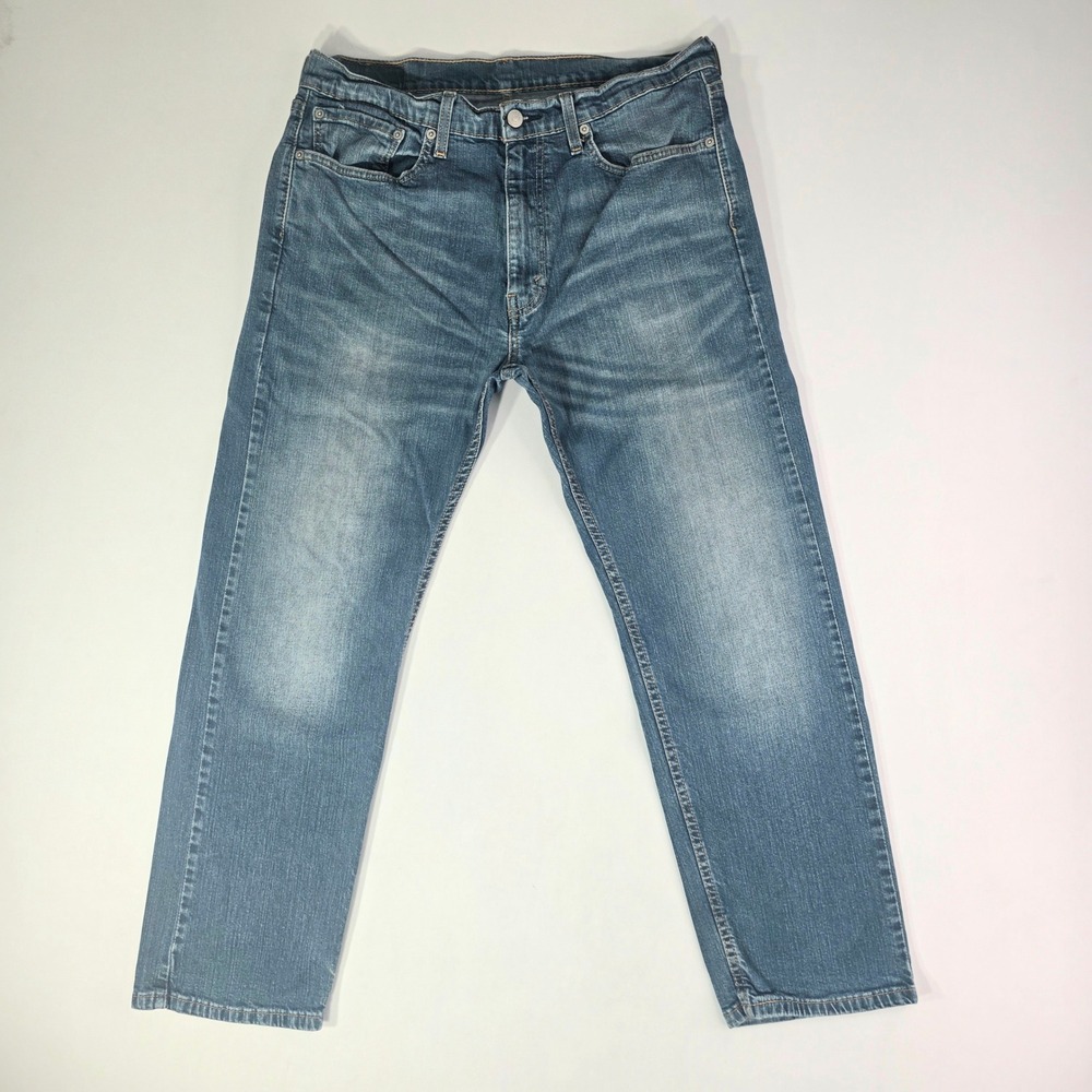Levis 505 Regular Fit Jeans Mens 35x28 Blue Denim Straight Leg 00505-1064